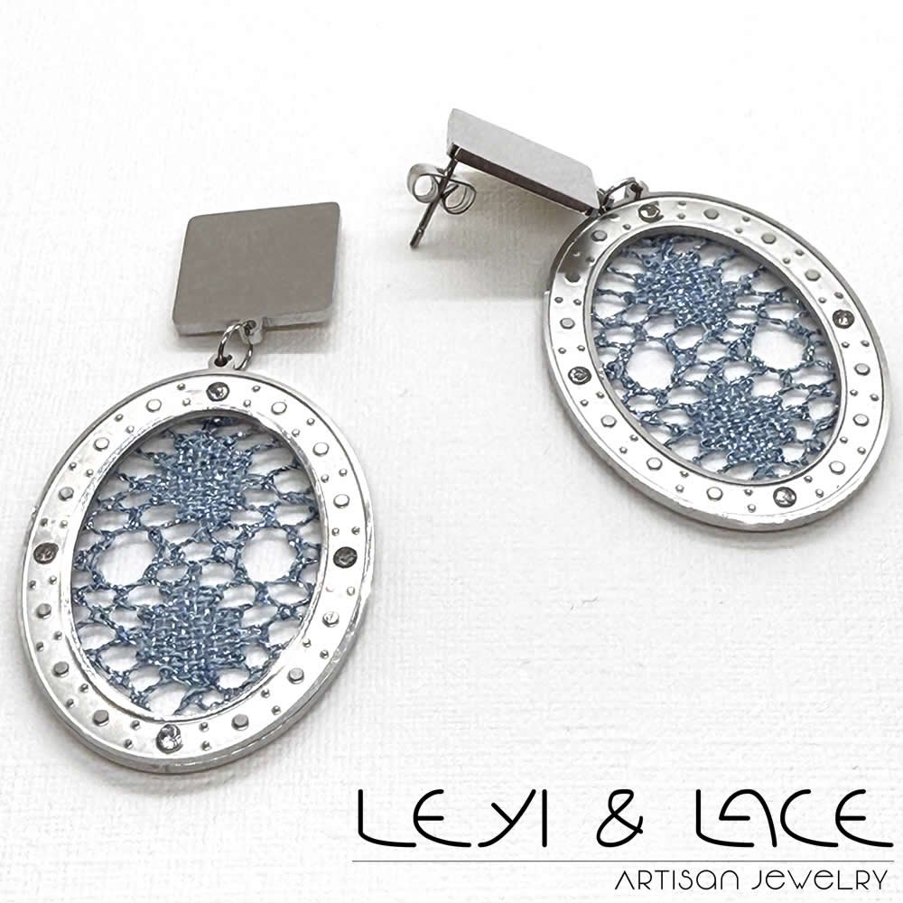 Pendientes Ovalados - Leyi & Lace - Artisan Jewelry - Encaje de Bolillos - Joyería Artesana de Encaje de Bolillos