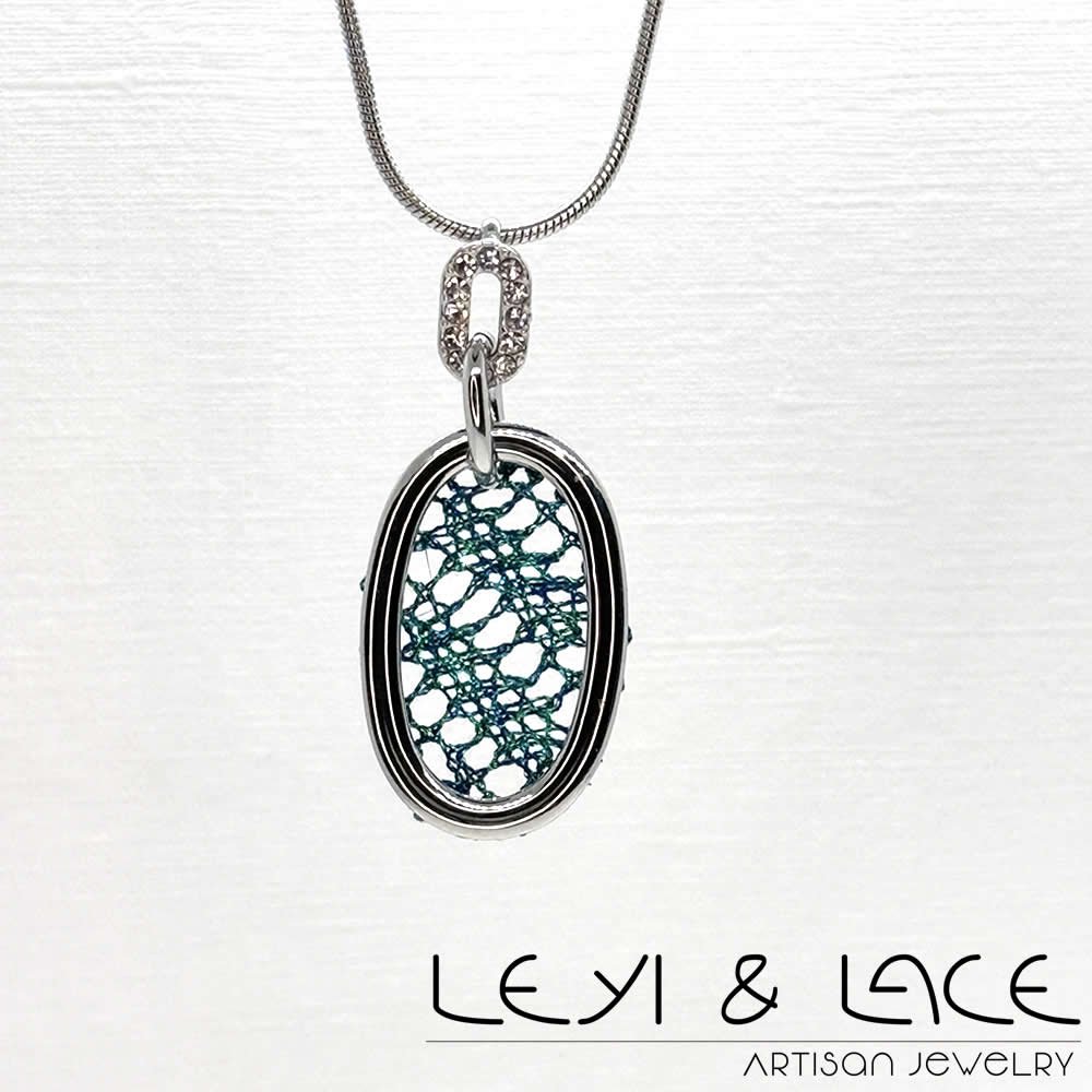 Collar Geometría Oval Brillante - Leyi & Lace - Artisan Jewelry - Encaje de Bolillos - Joyería Artesana de Encaje de Bolillos