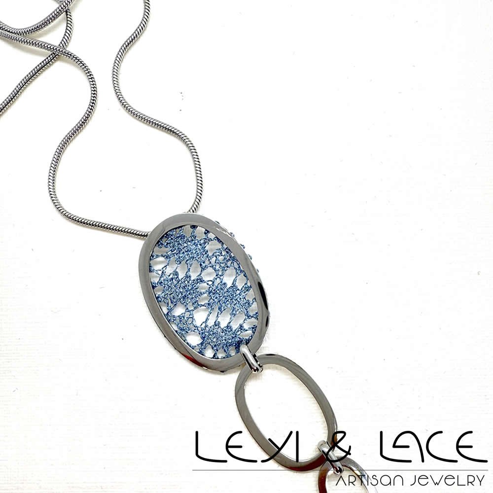 Collar Geometría Triple Oval - Leyi & Lace - Artisan Jewelry - Encaje de Bolillos - Joyería Artesana de Encaje de Bolillos