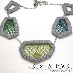 Collar Geometría Heptágono - Leyi & Lace - Artisan Jewelry - Encaje de Bolillos - Joyería Artesana de Encaje de Bolillos